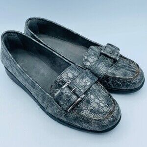 A2 by Aerosoles Loafers Metallic Silver Flats Women’s Shoes 8